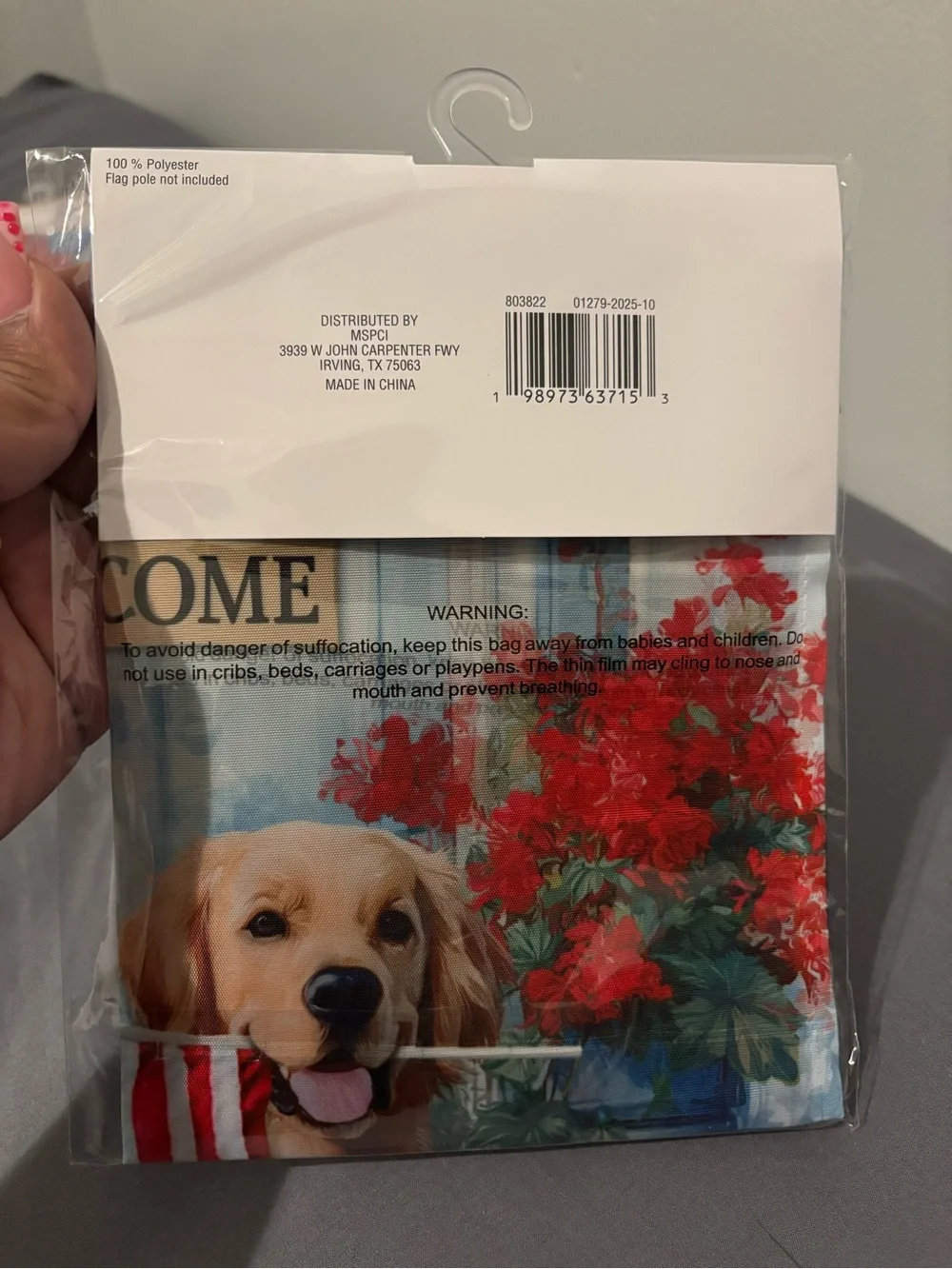 Celebrate It Red, White & Blue Floral Dog Welcome Flag